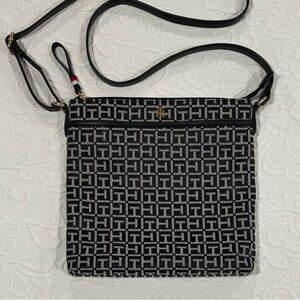 Tommy Hilfiger Monogram Navy and White Crossbody Bag